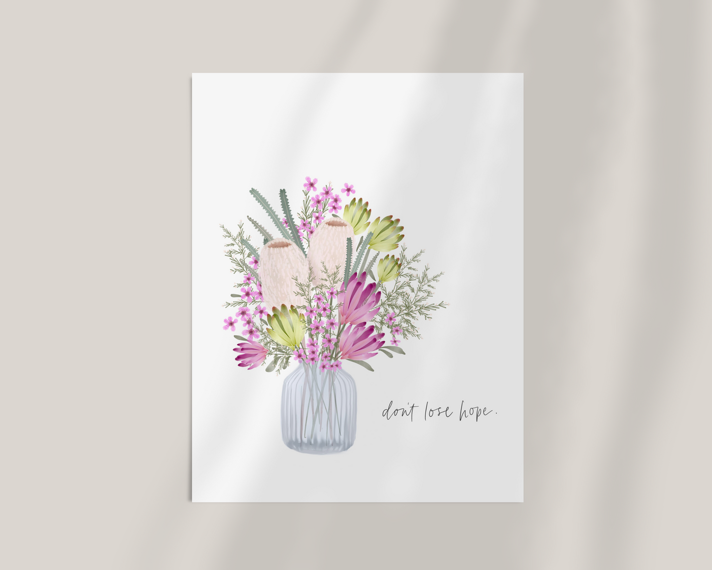 Don't Lose Hope Bouquet | Psalm 27v14 Art Print