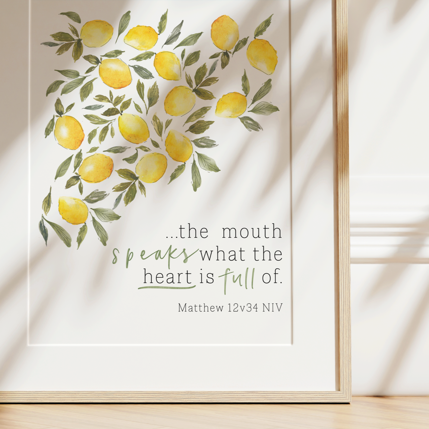 The Mouth Speaks What the Heart is Full Of | Matthew 12:34 Art Print