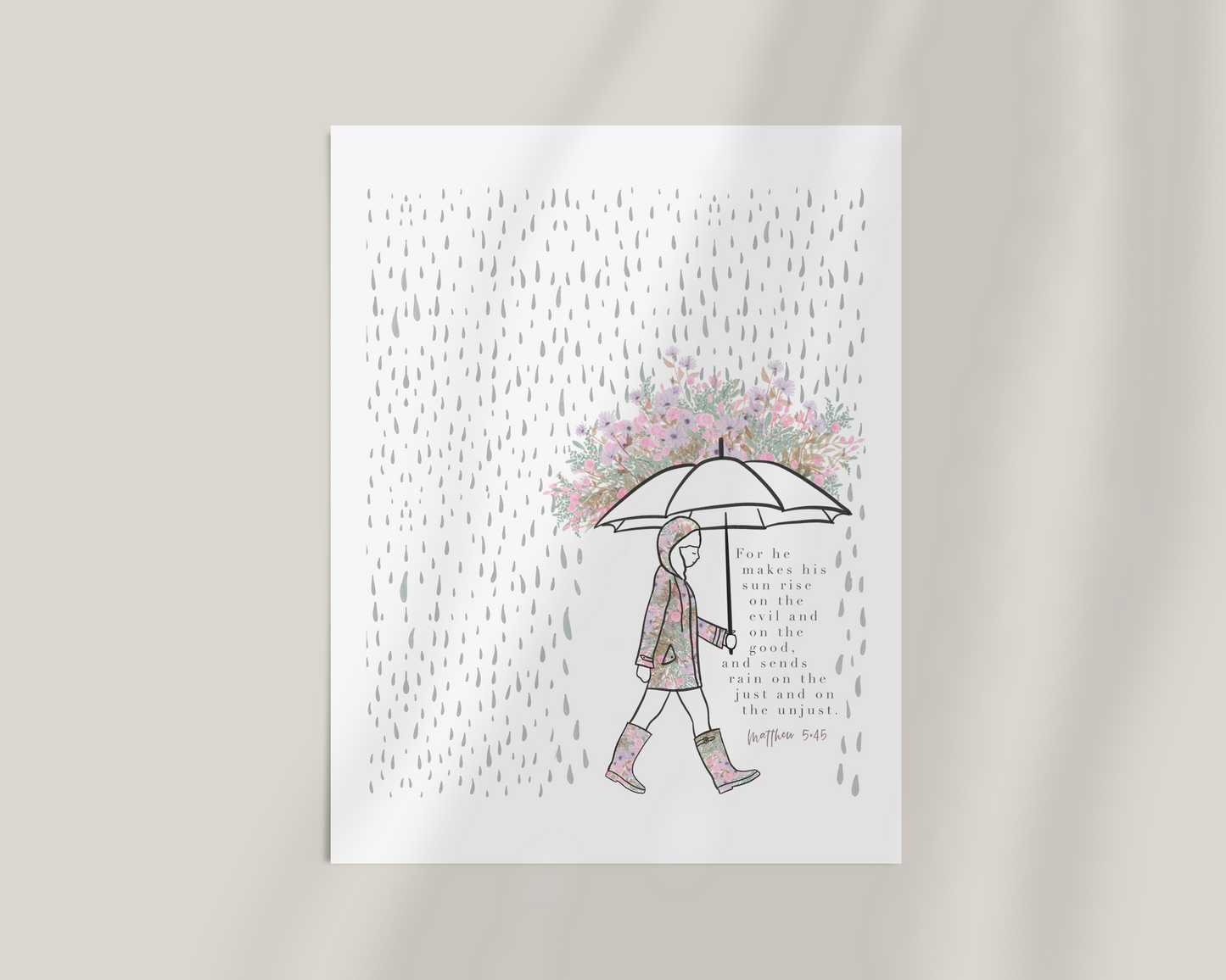 Rain | Matthew 5v45 Art Print
