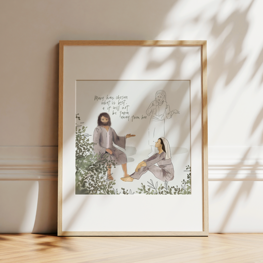 Heart of Jesus: Martha and Mary Art Print