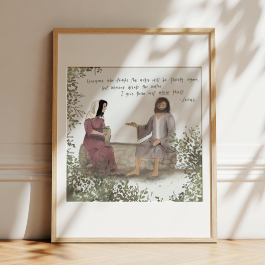 Heart of Jesus: Woman at the Well | Never Thirst Again Art Print