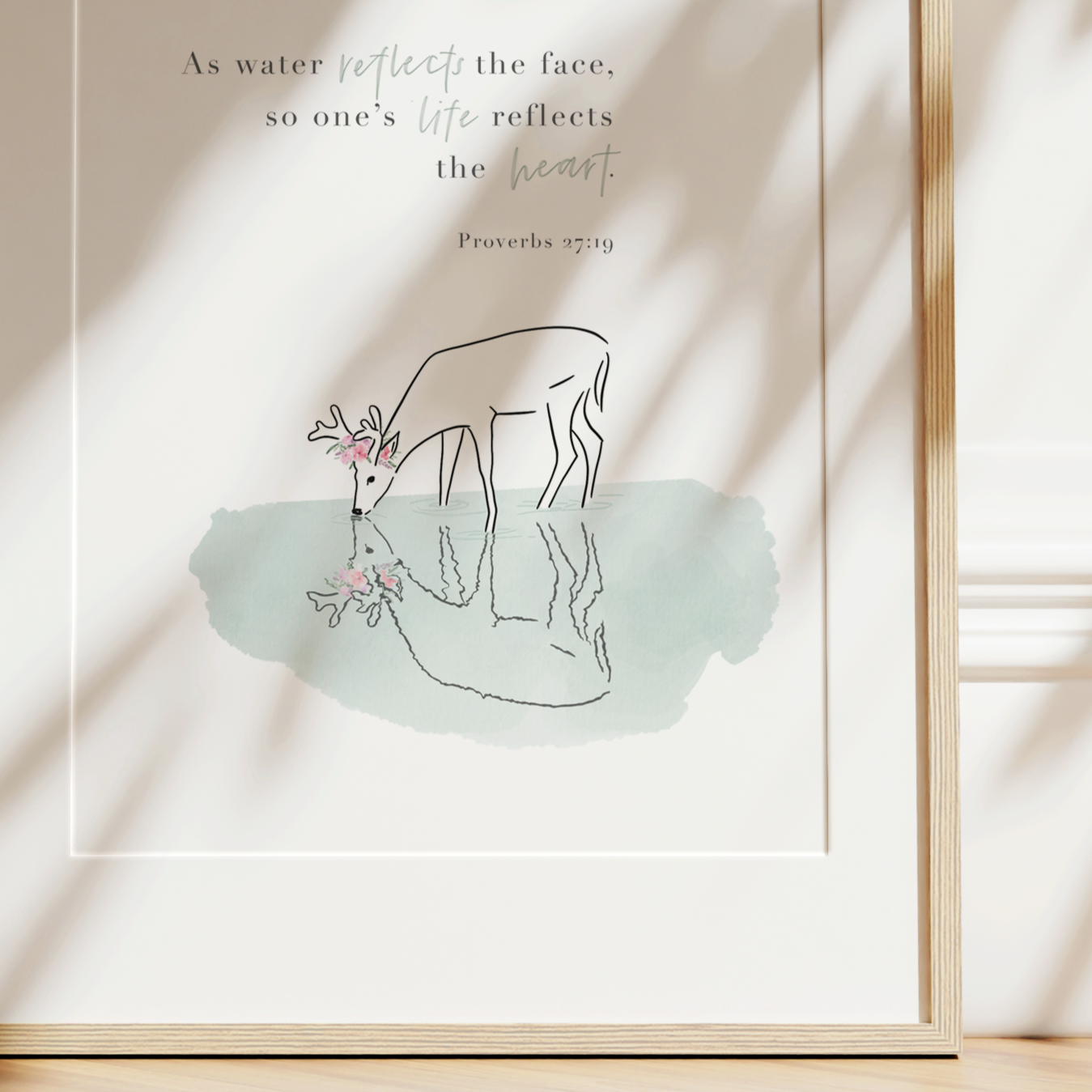 Reflects The Heart | Proverbs 27v19 Art Print