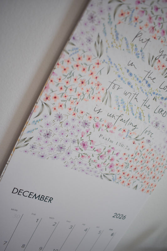 Bible and Brush 2026 Wall Calendar Art Print (EU & Rest of World)