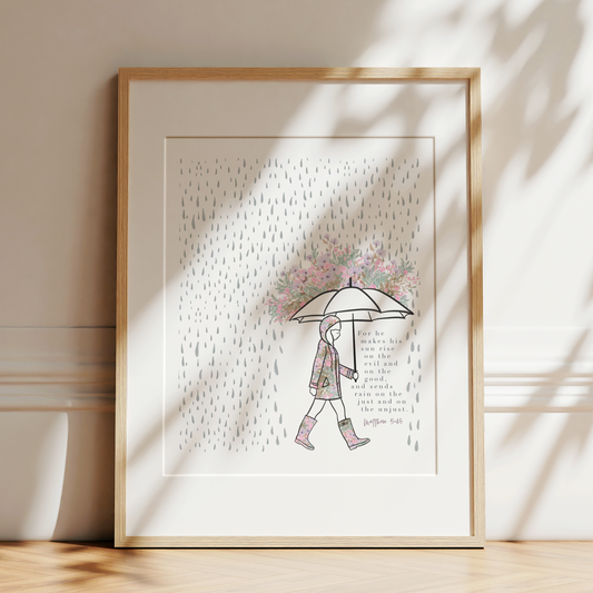 Rain | Matthew 5v45 Art Print