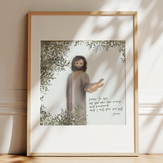 Heart of Jesus: Come to Me | I Will Give You Rest Art Print