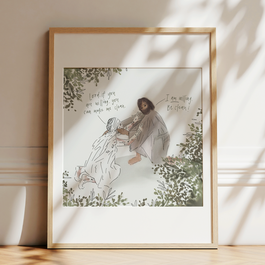 Heart of Jesus: Jesus Cleanses a Leper Art Print