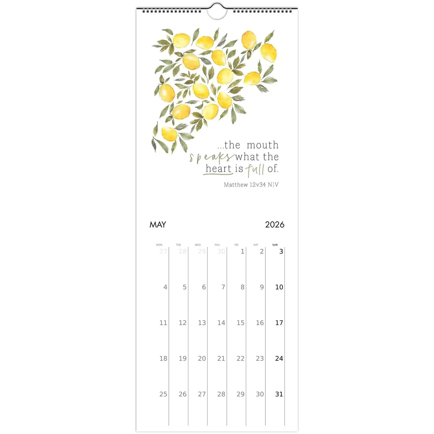 Bible and Brush 2026 Wall Calendar Art Print (EU & Rest of World)