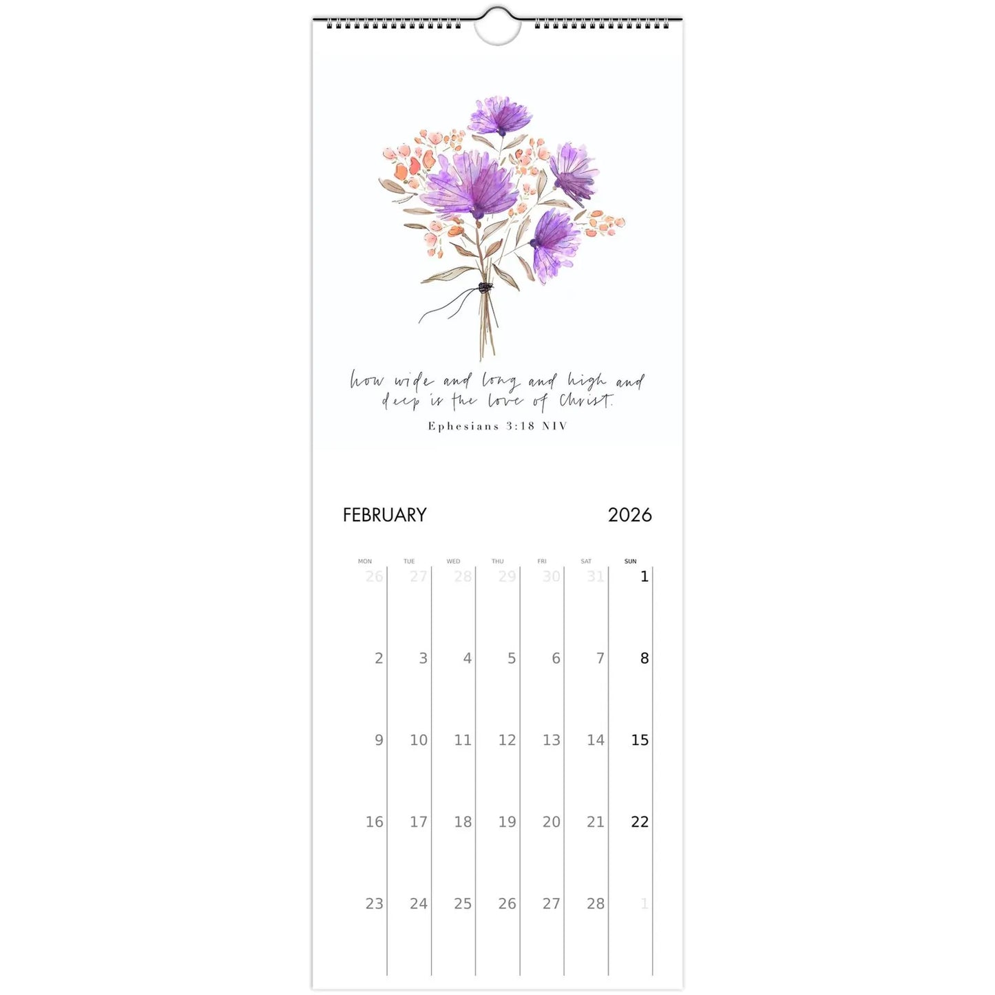 Bible and Brush 2026 Wall Calendar Art Print (EU & Rest of World)