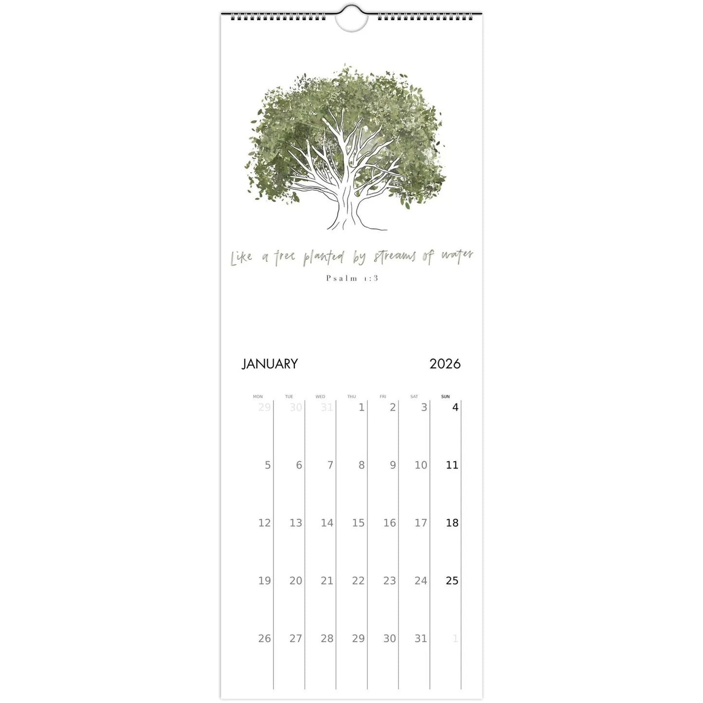 Bible and Brush 2026 Wall Calendar Art Print (EU & Rest of World)